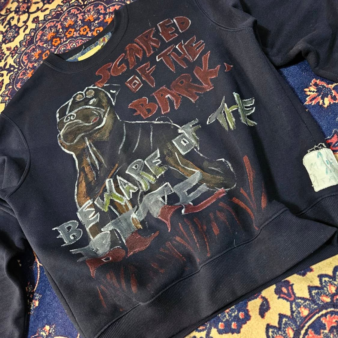 알렉산드로 게라르데 in Italy 19fw 핸드 프린팅 워싱 기모 맨투 상품이미지2