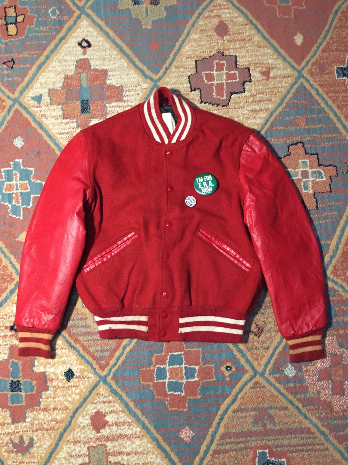 80‘s 레더 울 바시티 자켓 상품이미지2