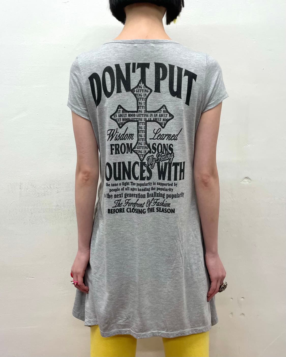 Stripe Layered Cross Grey T-Shirt 상품이미지2
