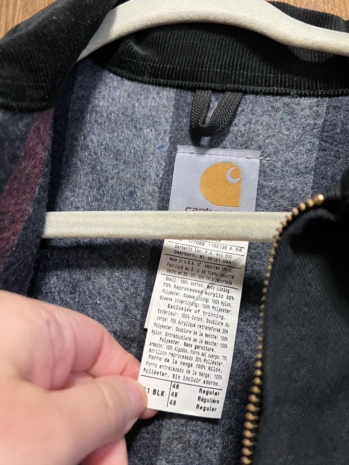 칼하트 J01 브루너 블록스 커스텀 디트로이트 자켓 블랙 상품이미지3