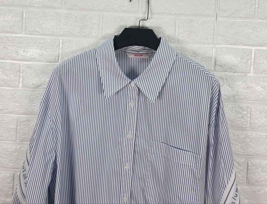 [F]SOUP 숲 레터링 스트라이프 셔츠 상품이미지4