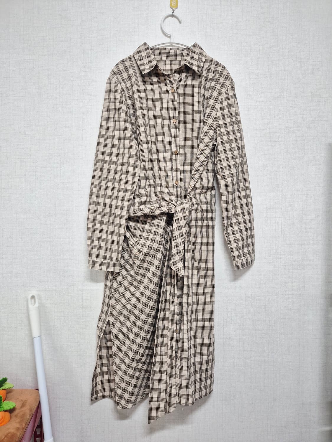 체크 롱 원피스 상품이미지1