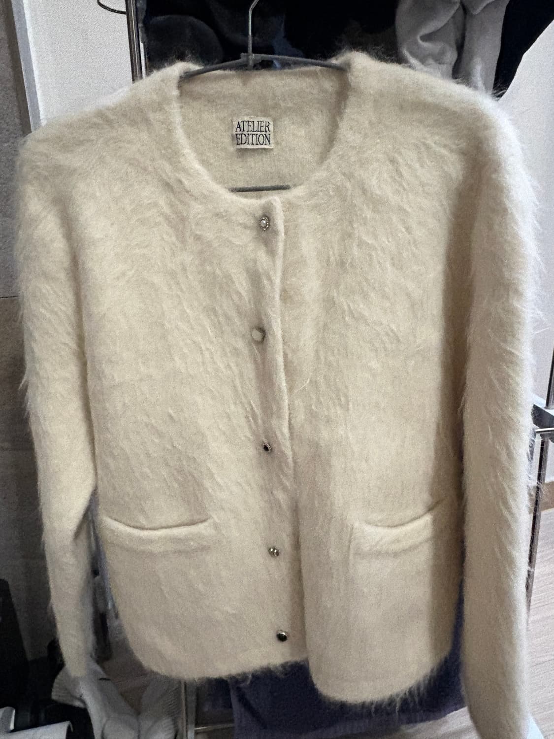 아뜰리에에디션 알파카 가디건 아이보리 상품이미지2