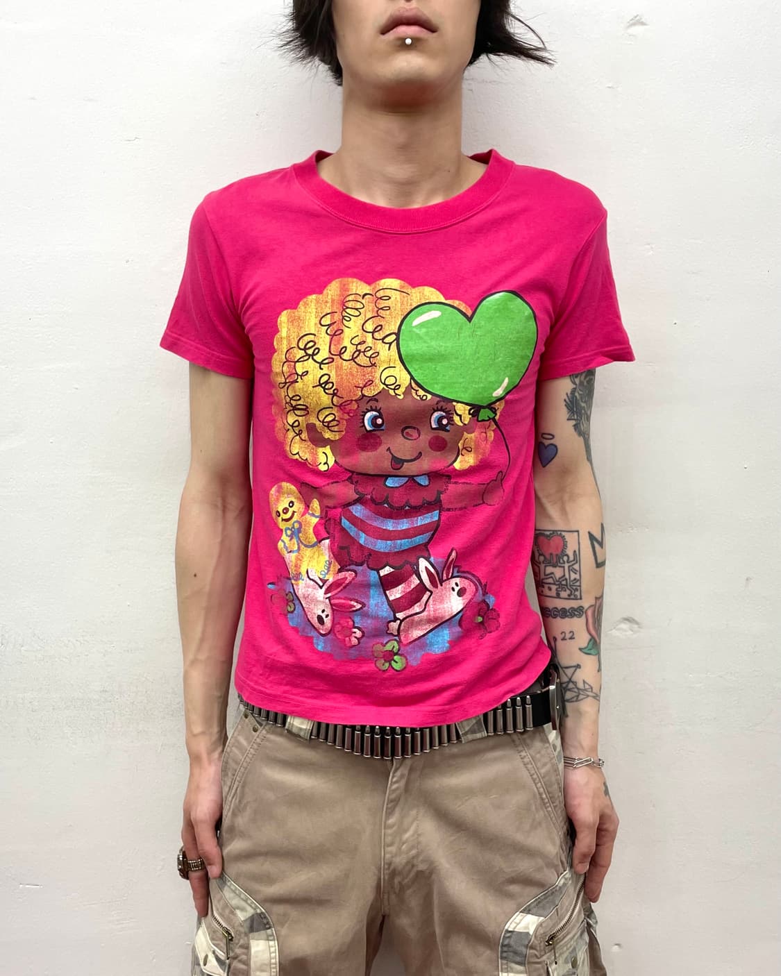 Yellow perm girl heart T-shirt  상품이미지1