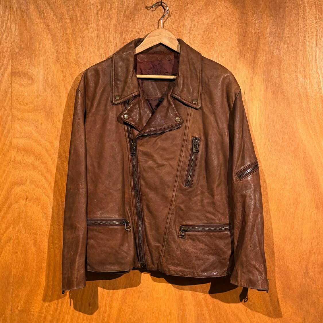 마리떼프랑소와저버 90s 카우레더 라이더 자켓 L 소가죽 상품이미지2