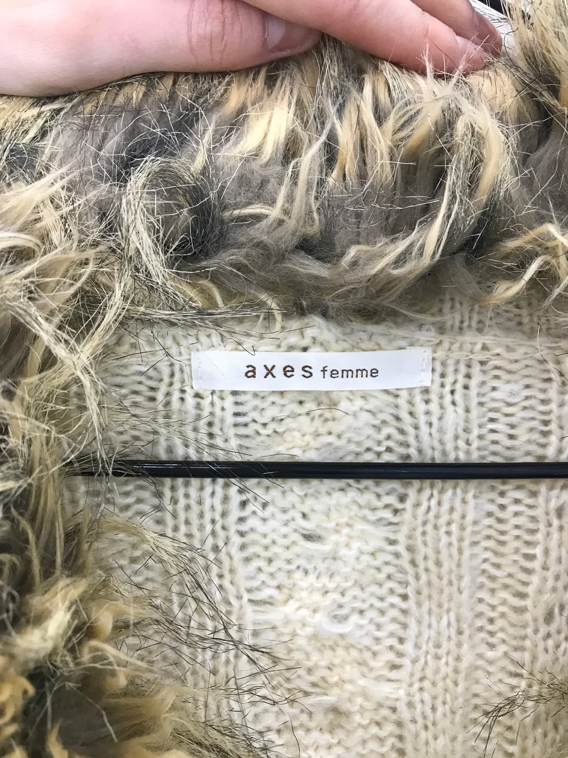 axes femme Mori Fur Collar Knit Cardigan 상품이미지6