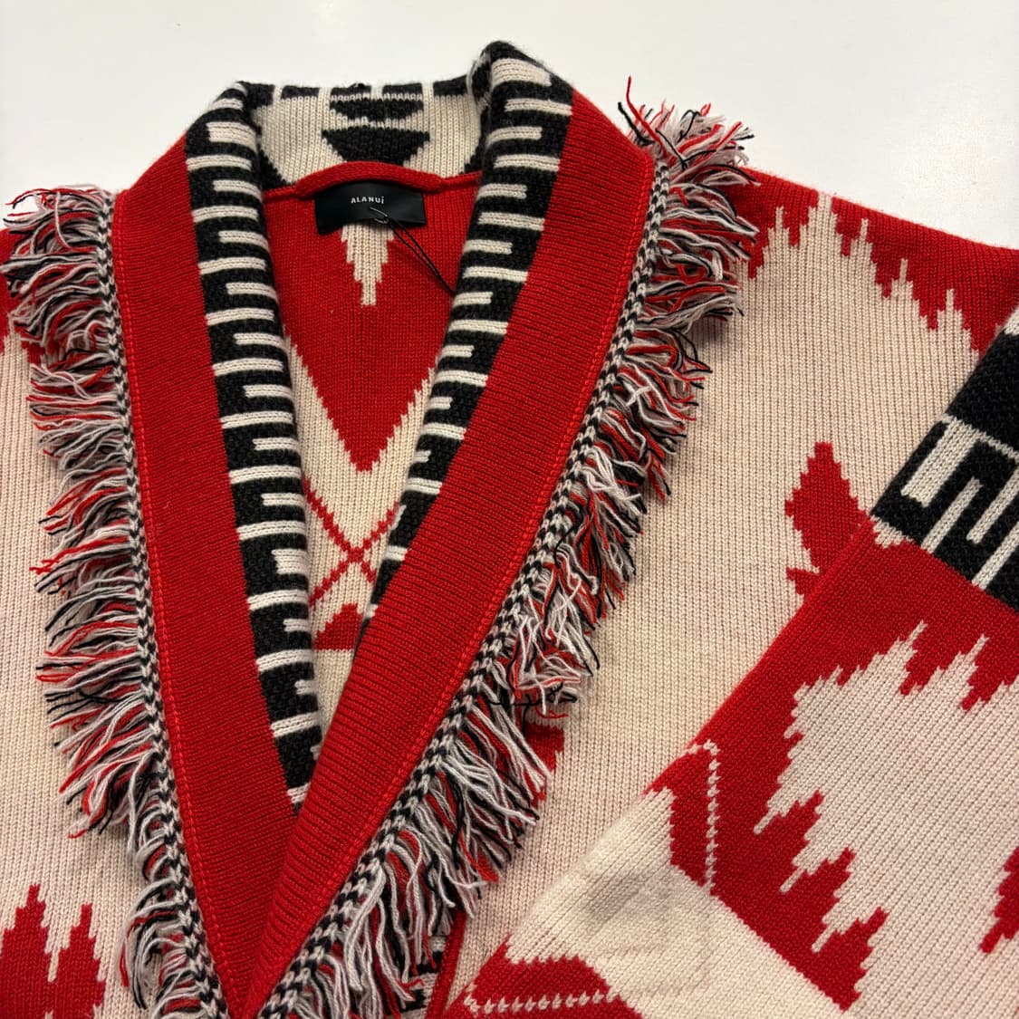 [M] 17FW 알라누이 패턴 프린지 캐시미어 가디건 D371 상품이미지4