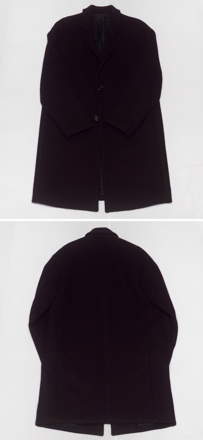 시스템 옴므 딥퍼플 멜튼울 캐시미어 클래식 체스터 코트 (100) 상품이미지3