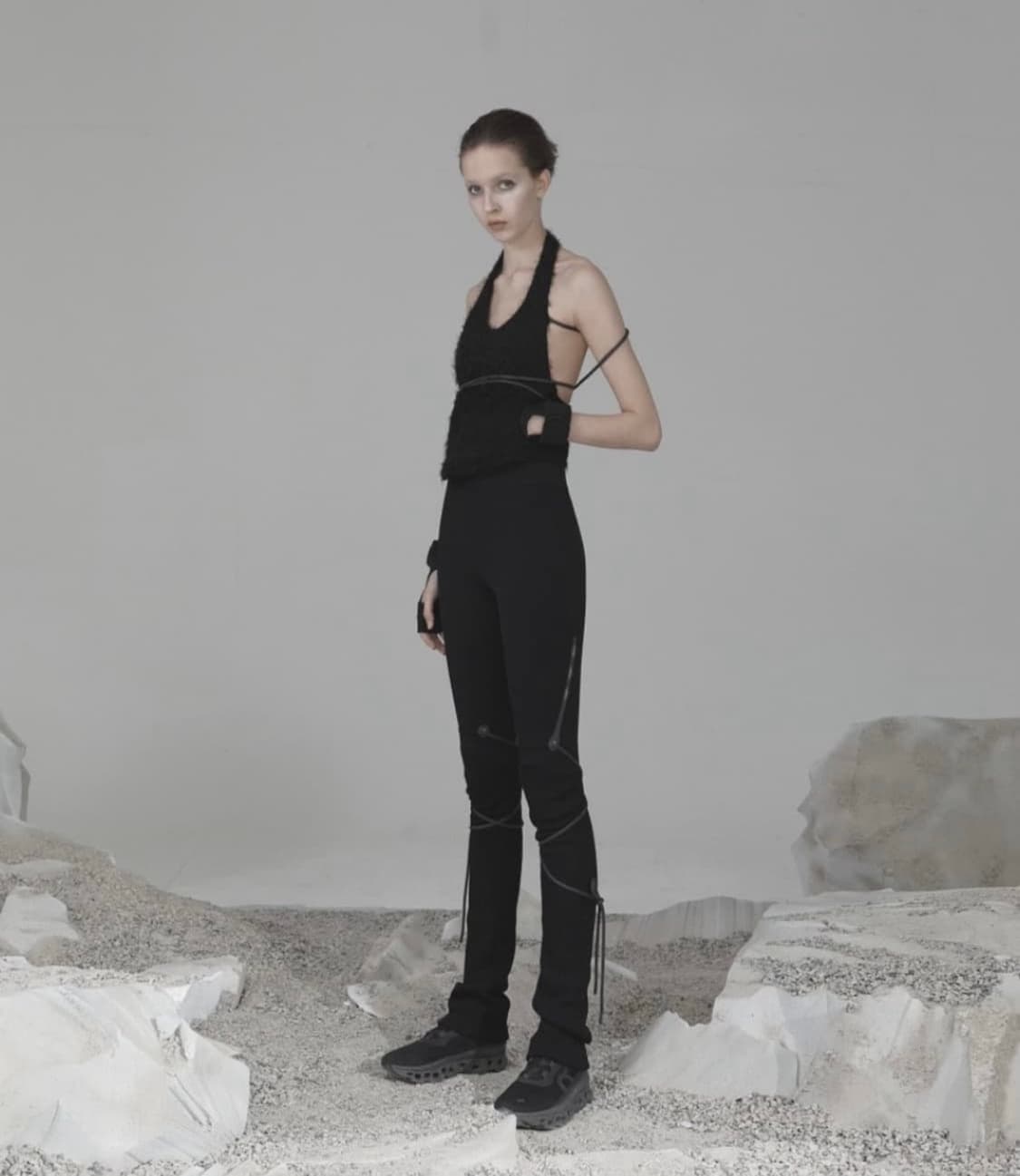 오호스 스트립 워머 레깅스 블랙 레그워머 팬츠 바지 상품이미지2