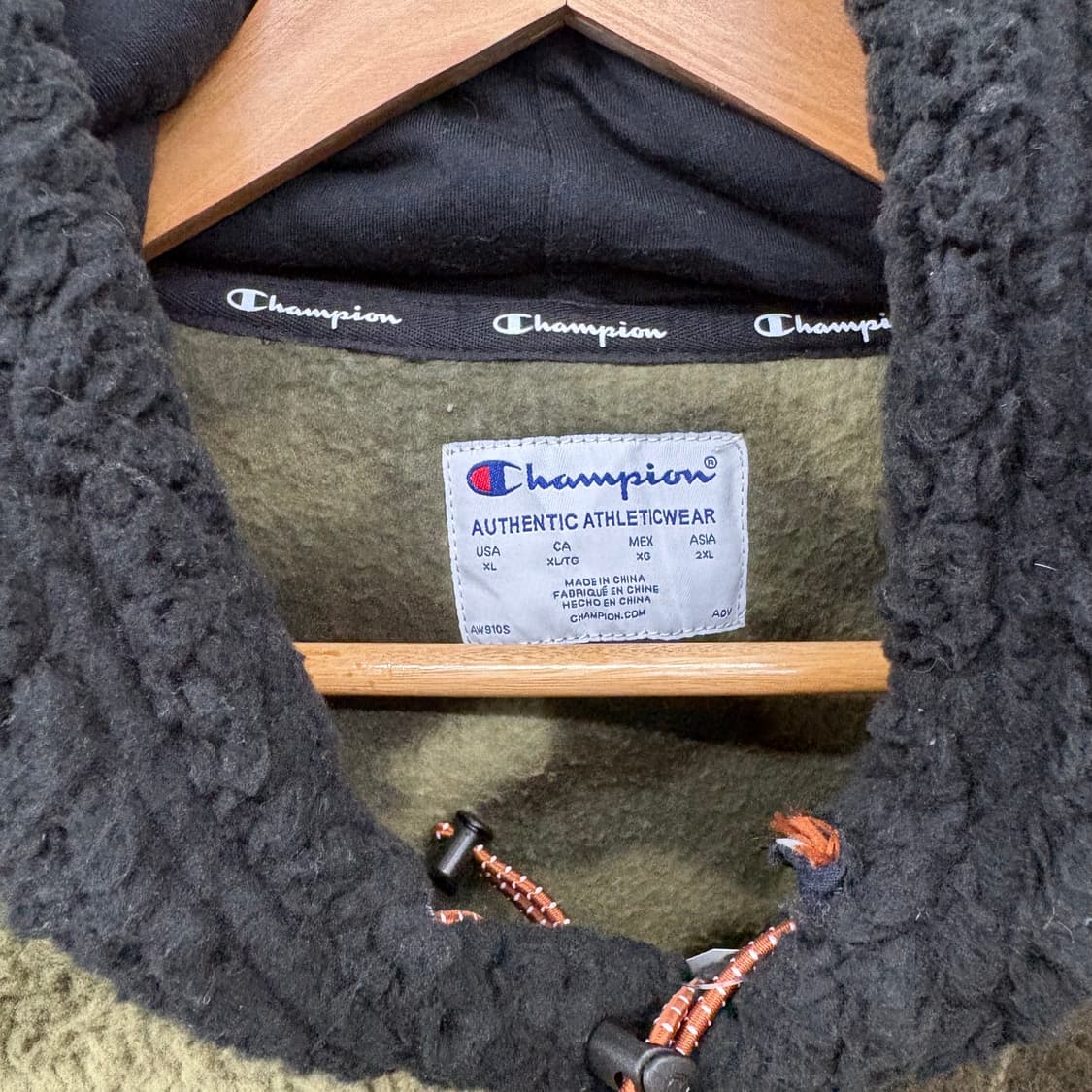 챔피온 카모 플리스 후드티 남/XL 상품이미지3