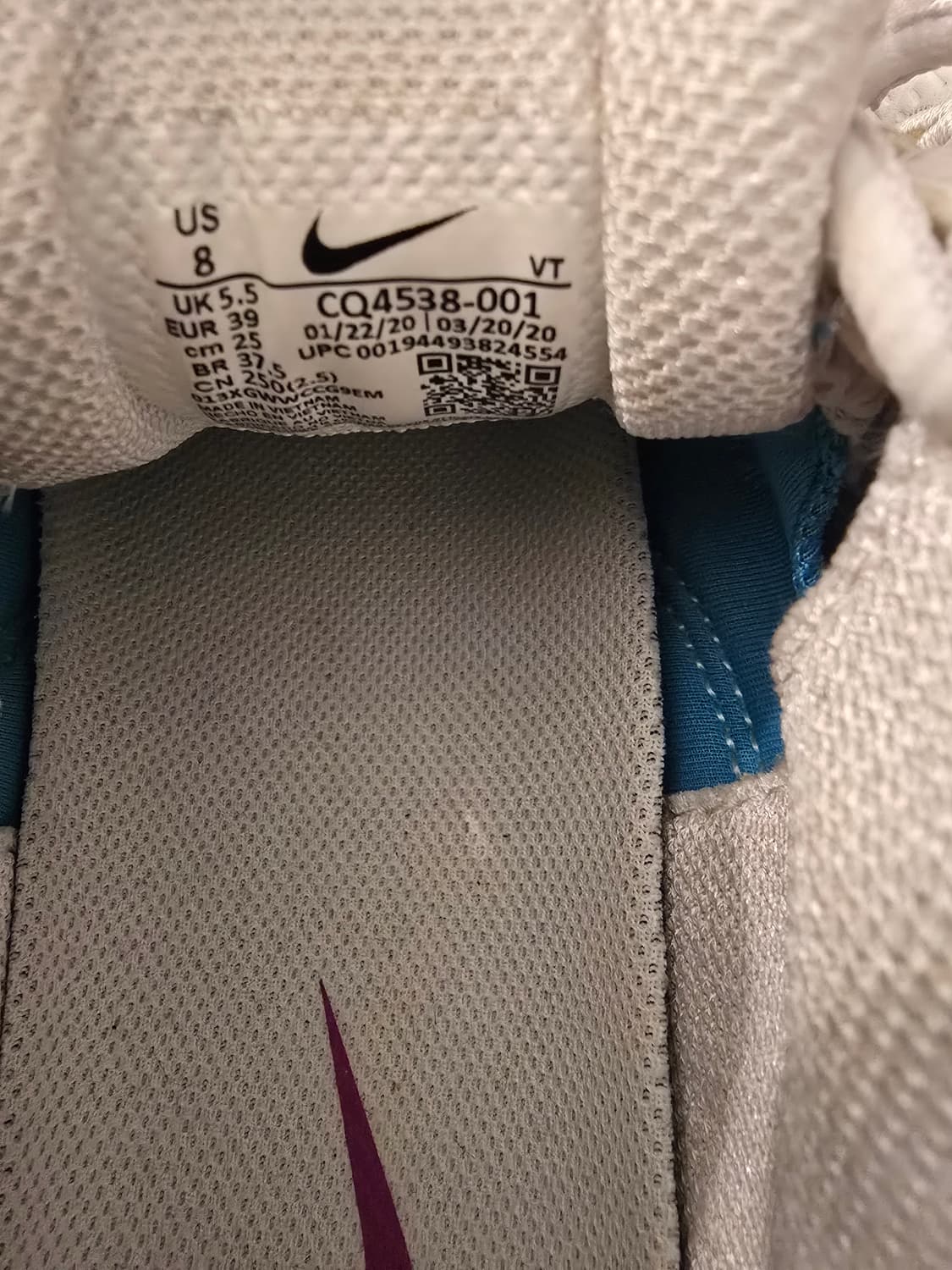 나이키 에어 베이퍼맥스 360 흰핑 (250mm) 상품이미지8