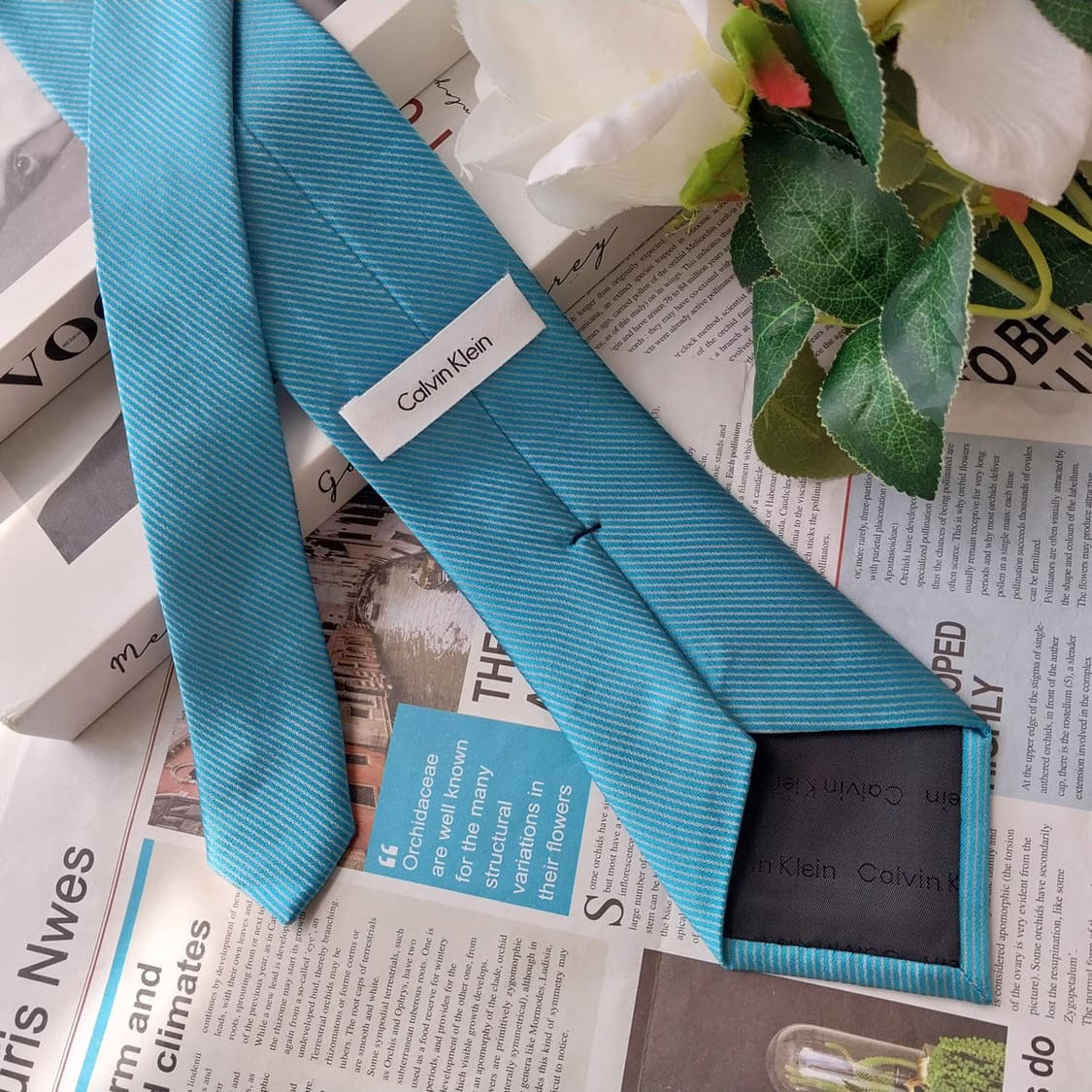 캘빈클라인 스카이블루 스트라이프 넥타이 8.5cm A+~A등급 K2715 상품이미지5
