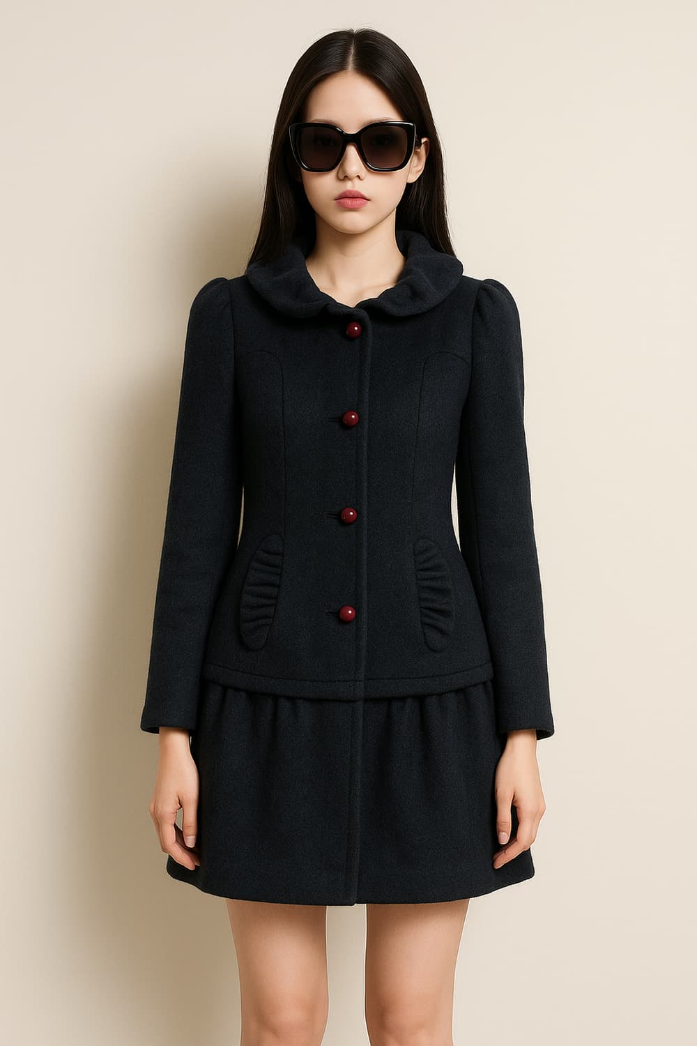 레니본 베비알카파 양모 코트 54호 상품이미지1