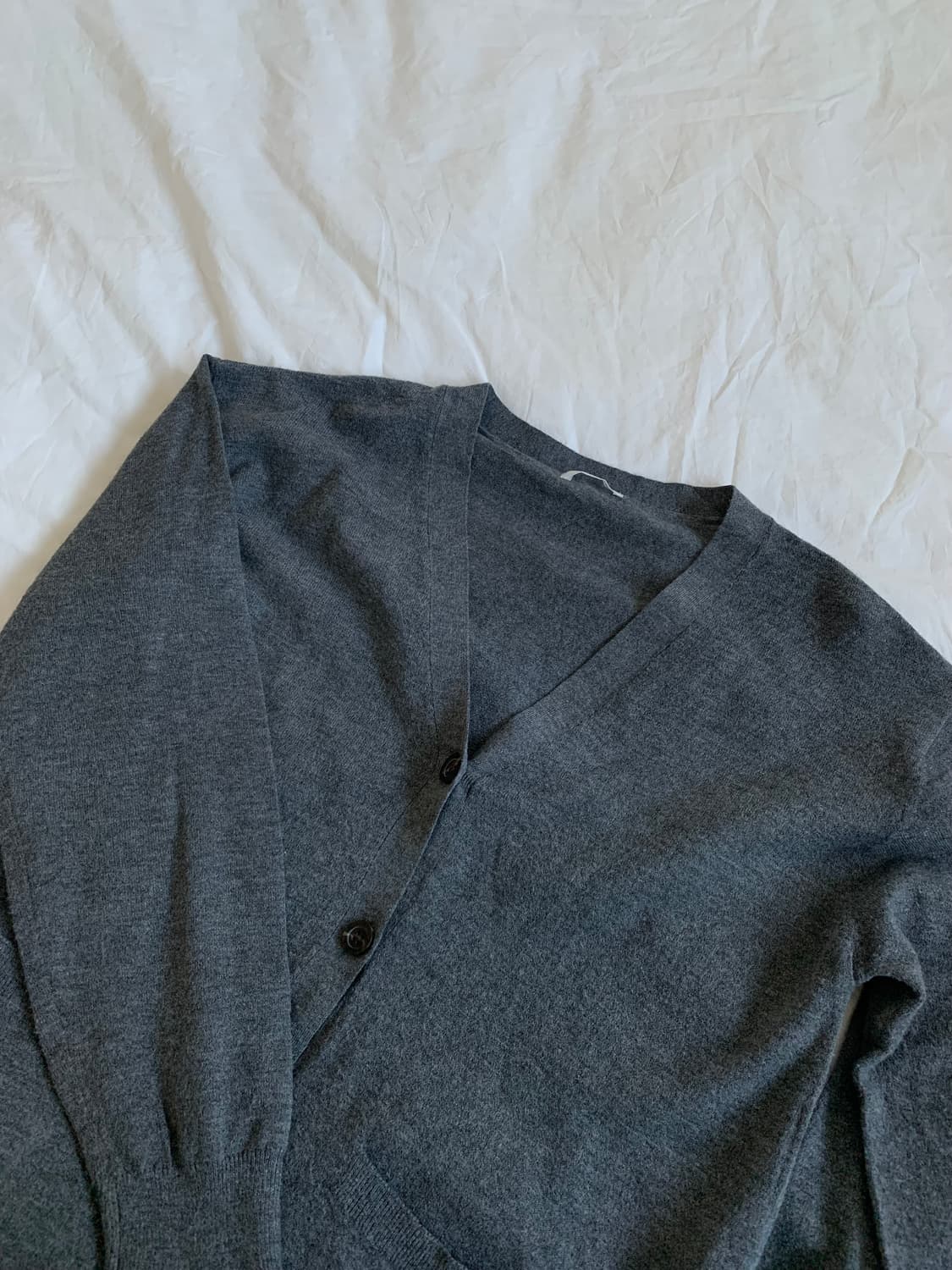 그레이 브이넥 가디건 상품이미지3