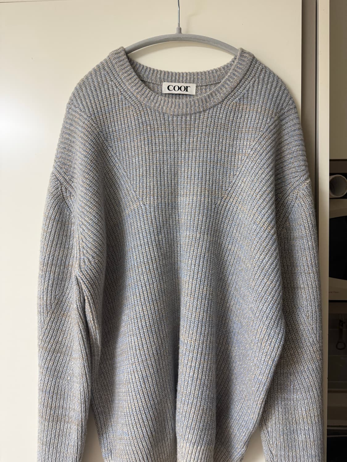 [M] 쿠어 멀티 칼라 트위드 니트 블루베이지 상품이미지1