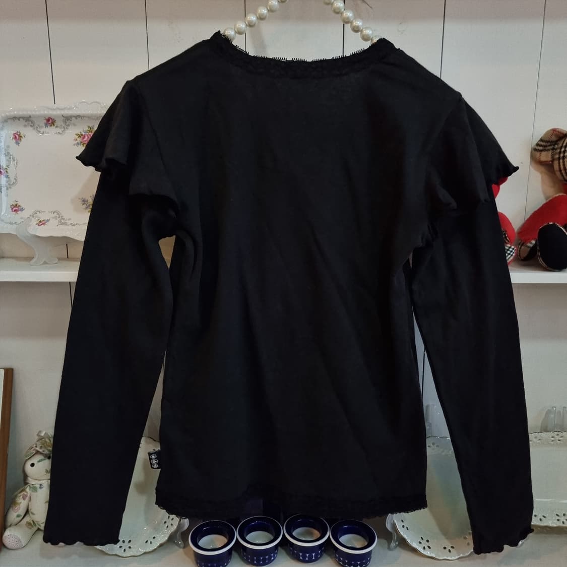 코코하우스 블랙 프린팅 긴팔 티셔츠 상품이미지5