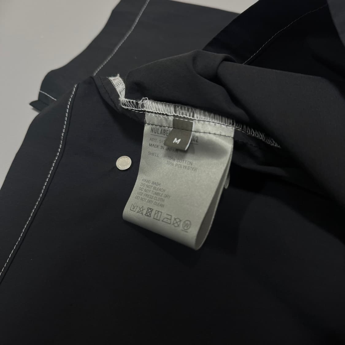 NULABEL CM1YOK42 블랙 레이어 코튼 혼방 집업 셔츠 자켓 상품이미지6
