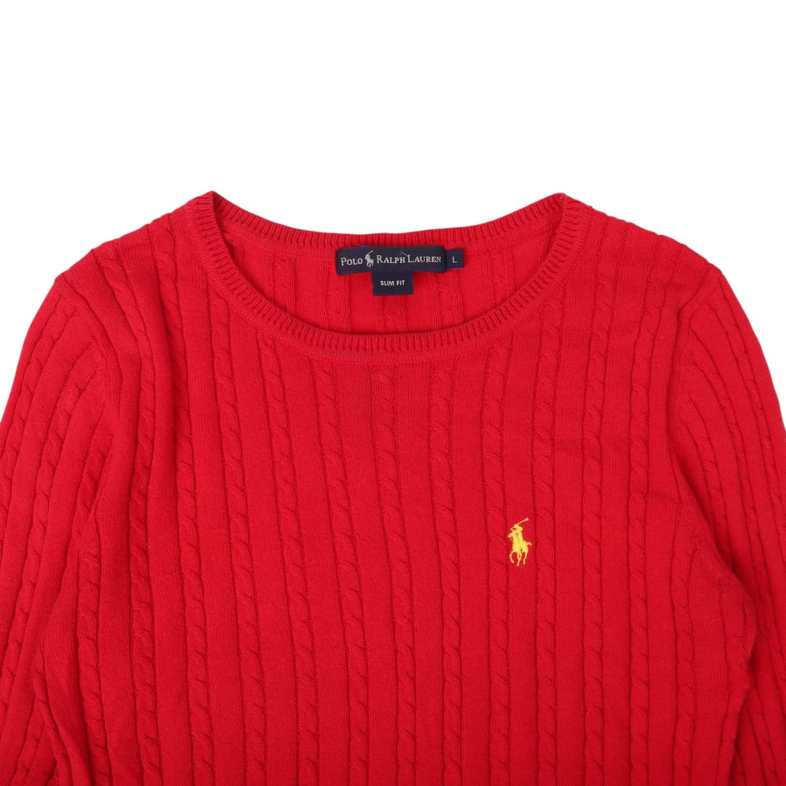 폴로 랄프로렌 우먼스 레드 케이블 니트 상품이미지2