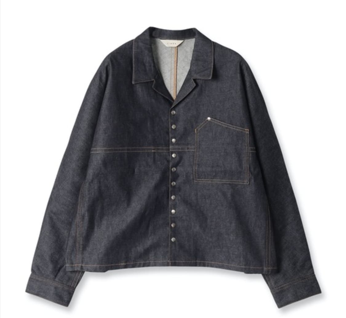 지에다 스냅버튼 데님 셔츠 상품이미지1