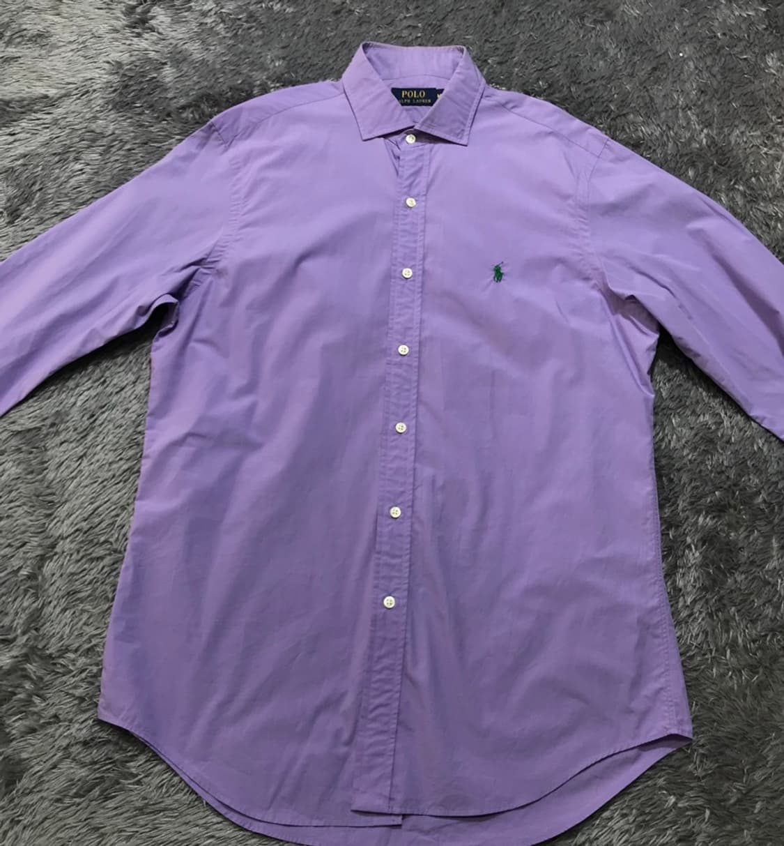 [[M(실 L), A급] 폴로(POLO)랄프로렌 퍼플 솔리드 셔츠@212 상품이미지1
