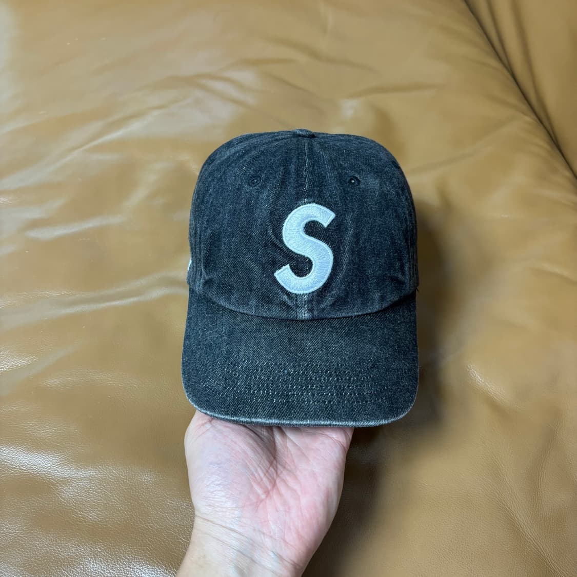 Supreme 슈프림 케블라 데님 블랙 S로고 6패널 볼캡 모자 상품이미지2