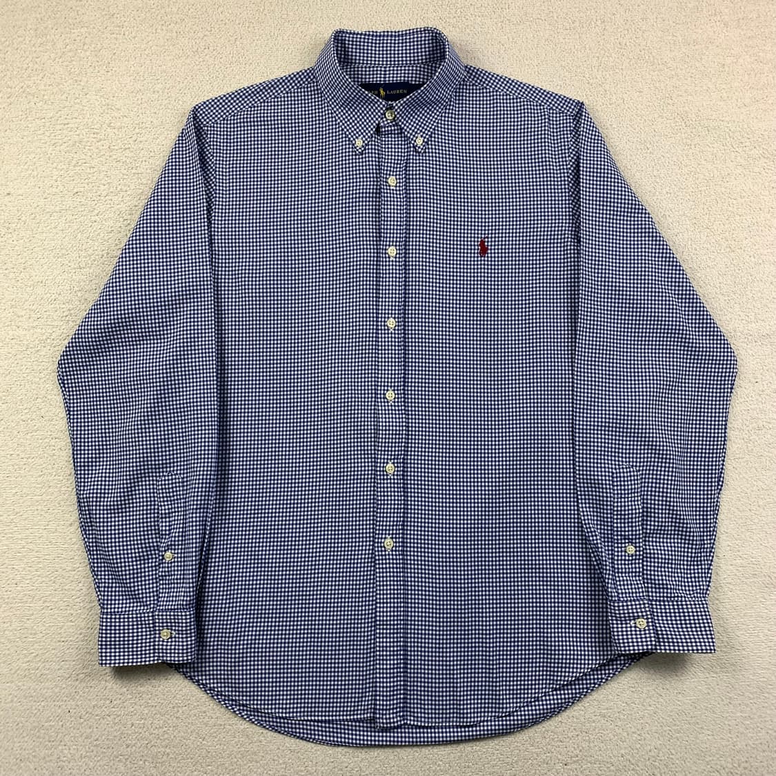 폴로 랄프로렌 포니로고 네이비 깅엄체크 셔츠  상품이미지1