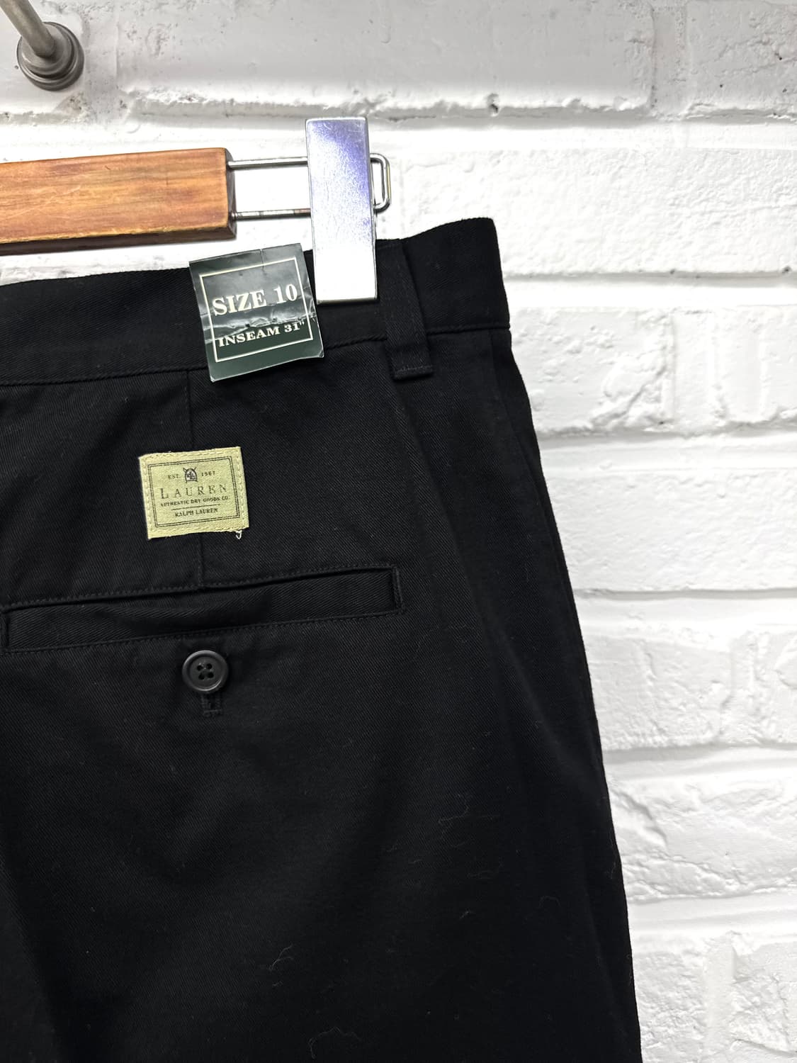 로렌 랄프로렌 블랙 코튼 핀턱 슬랙스 상품이미지6