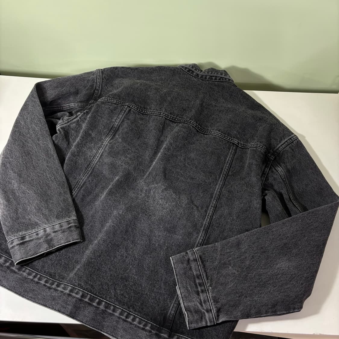 M 드로우핏 빈티지워싱 흑청 데님자켓 상품이미지3