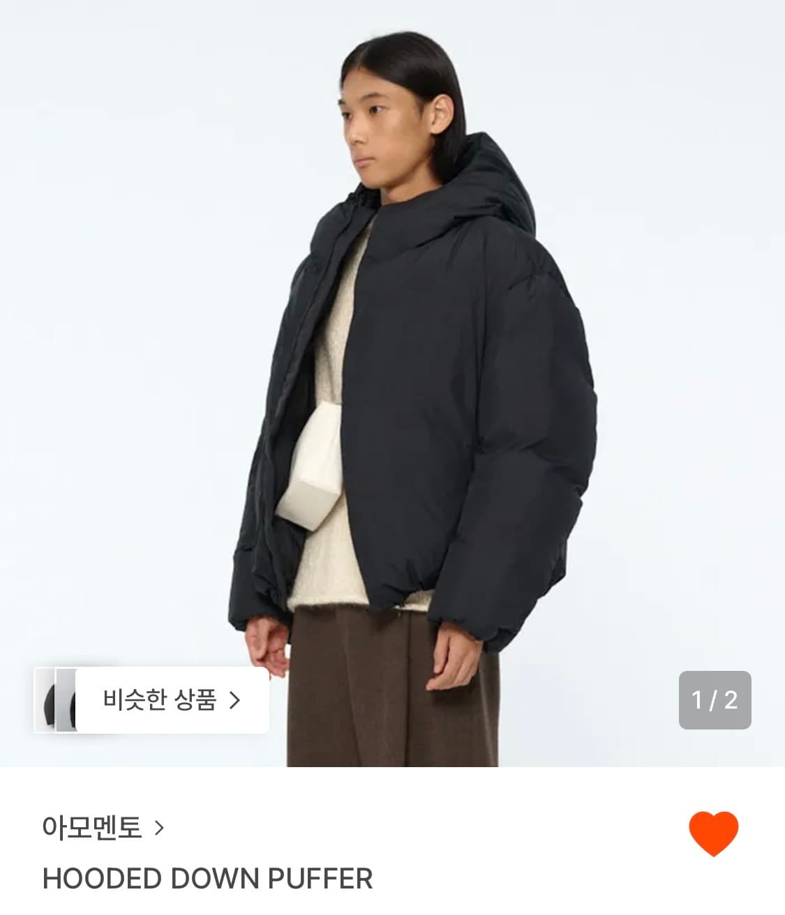 아모멘토amoment 패딩 후디드다운푸퍼 hoodeddownpuffer 상품이미지1