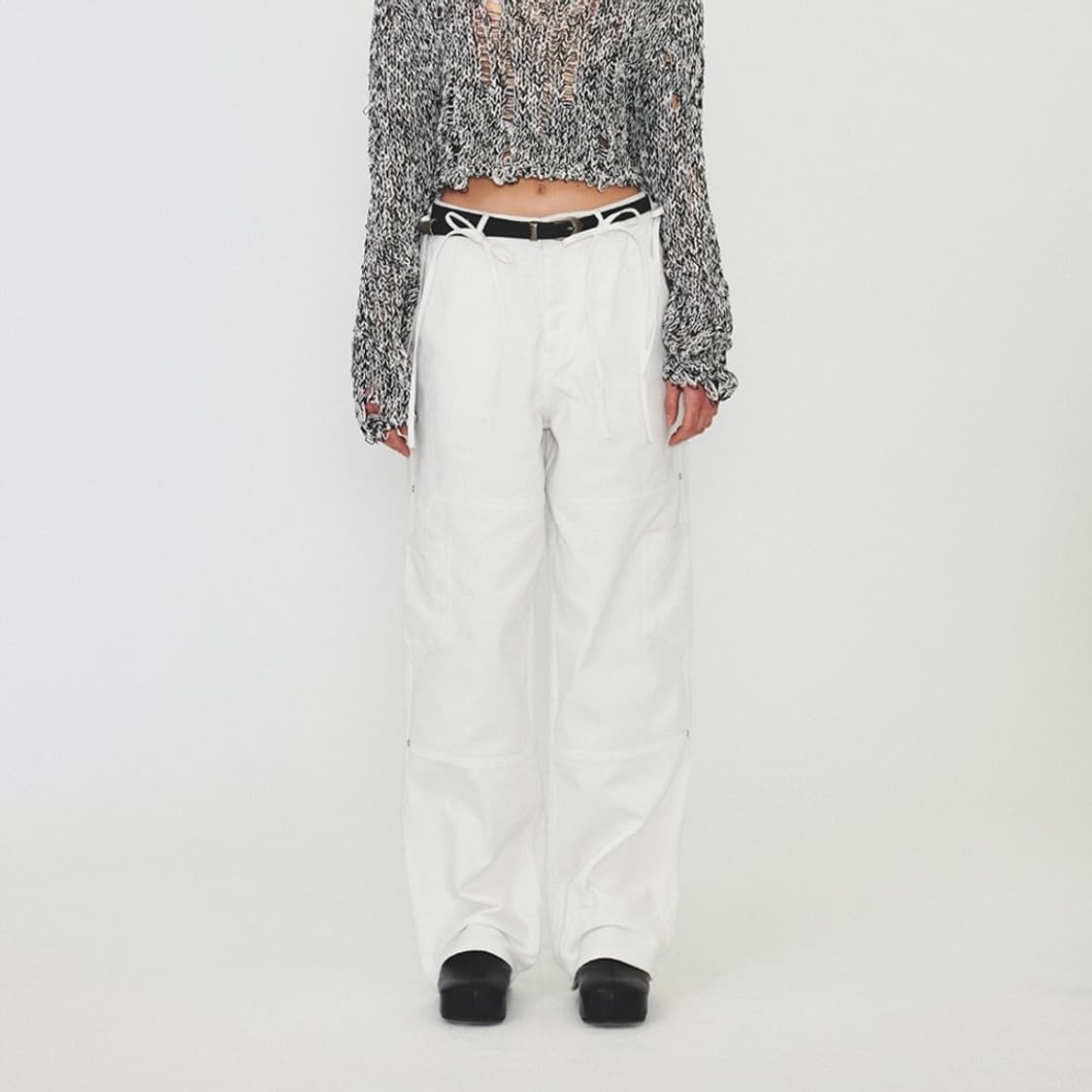 DIAGONAL 다이애그널 Ribbon strap pocket denim 상품이미지1