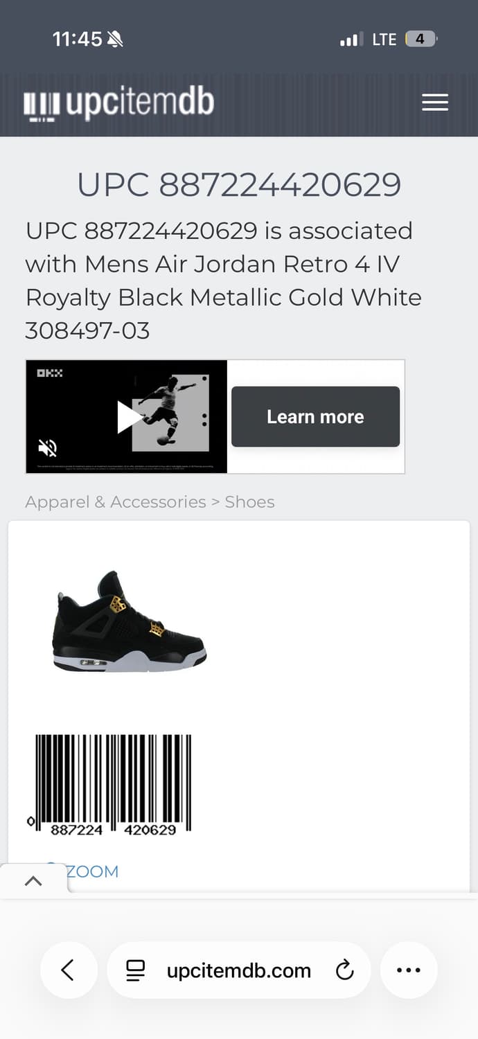 Air Jordan 4 Retro “Royalty” 상품이미지9
