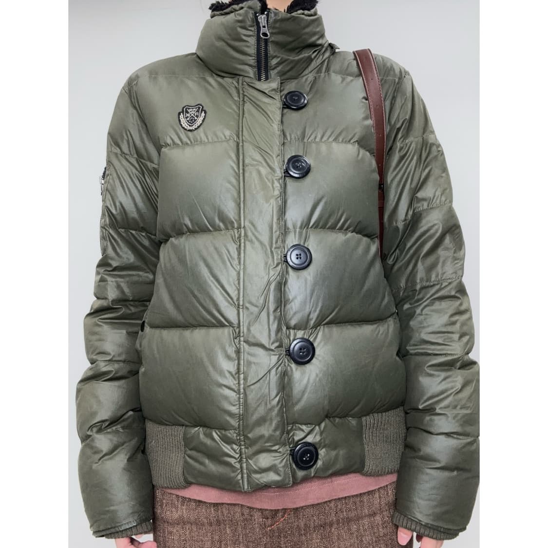 빈티지 카키 덕다운 패딩 점퍼 상품이미지1