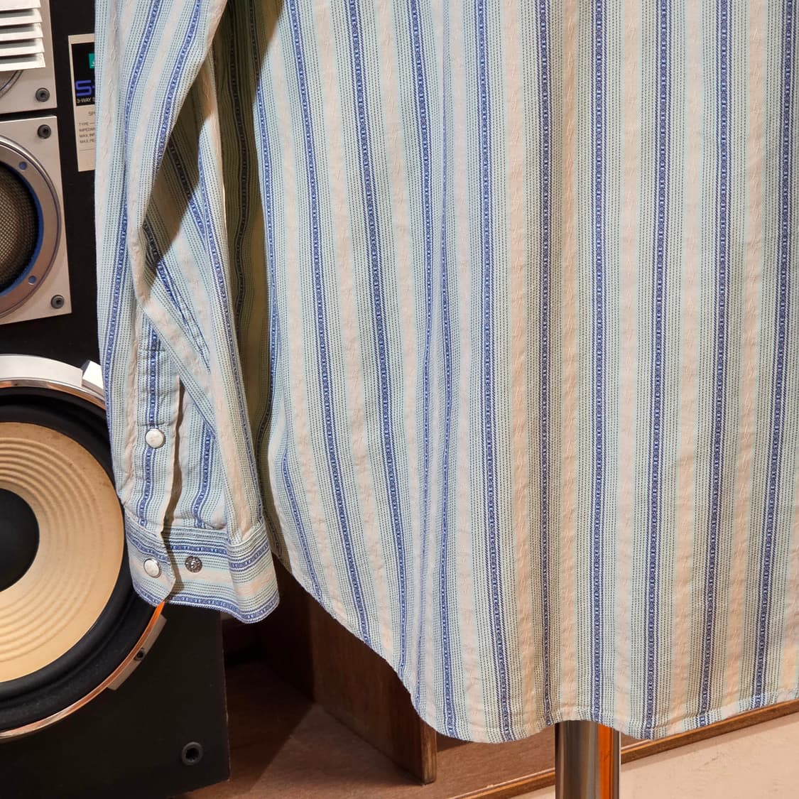 USA 빈티지 에스닉 스트라이프 민트 셔츠 상품이미지7