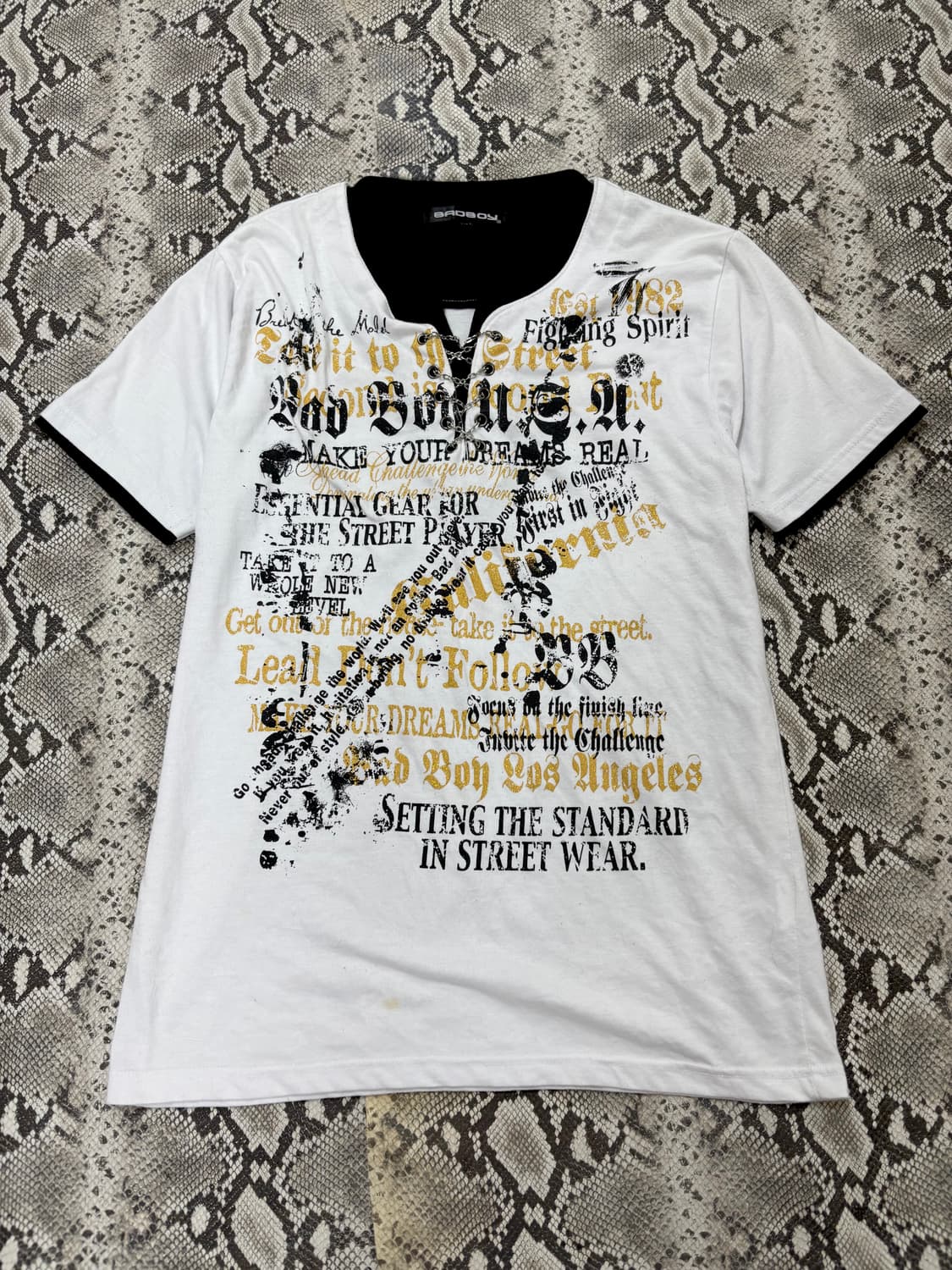 “BAD BOY” 00’s Eyelet Chain Glitter Prin 상품이미지1