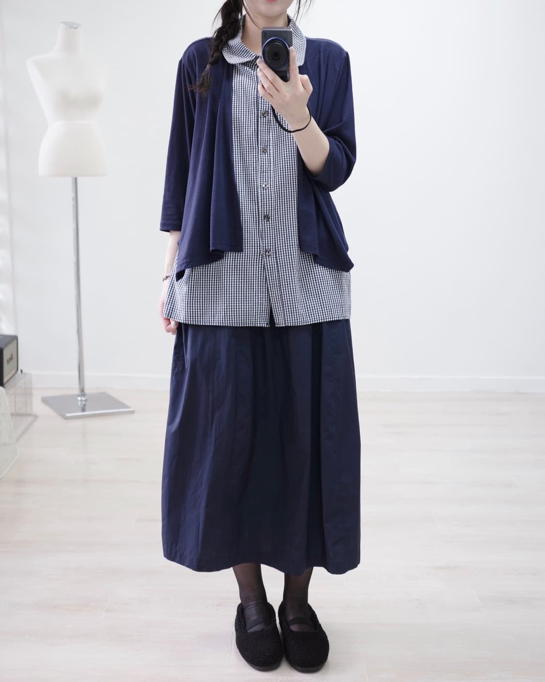  Check cardigan layered T-shirt 상품이미지2