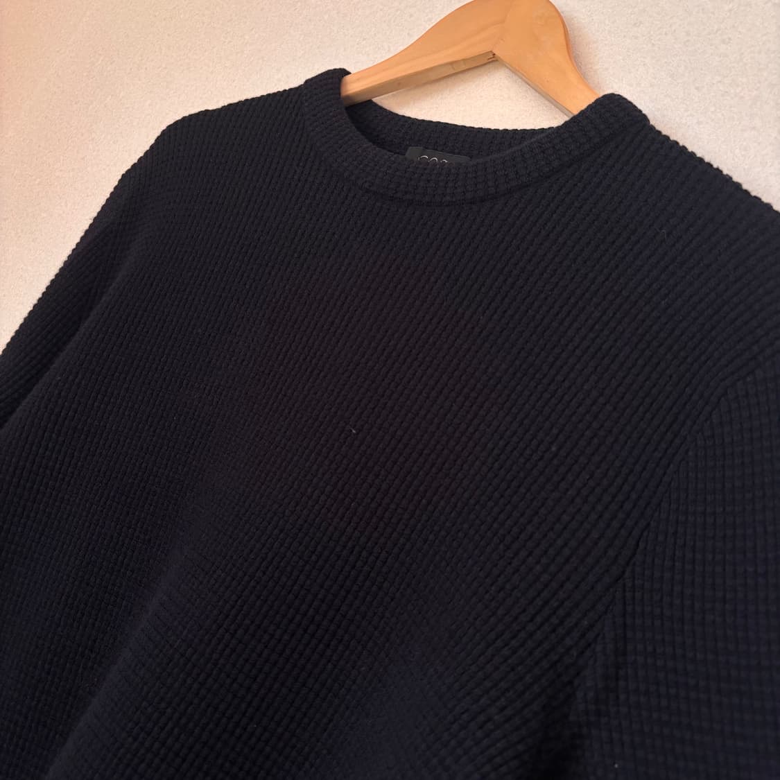 COS 다크네이비 니트 M 골지 체크 수입 정품 코스 실루엣 상품이미지6