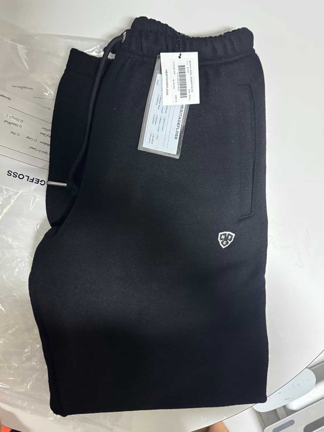 헤리티지플로스 메리노울 조거팬츠 블랙 스몰 새상품 상품이미지2