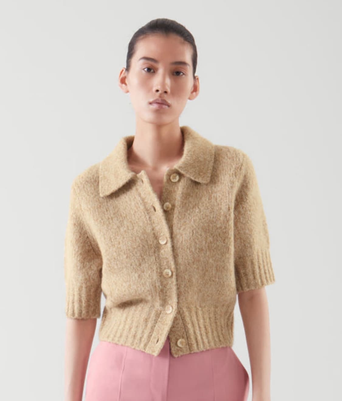 COS 쇼트 슬리브 니트 가디건 베이지 S 상품이미지2