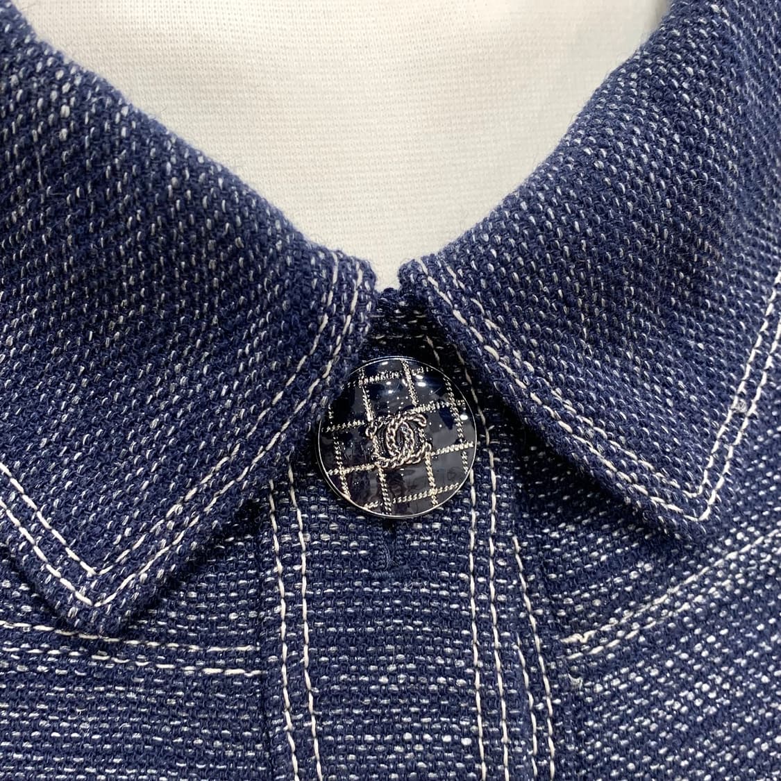 샤넬 트위드 CC 단추 반팔 미디 원피스 상품이미지4