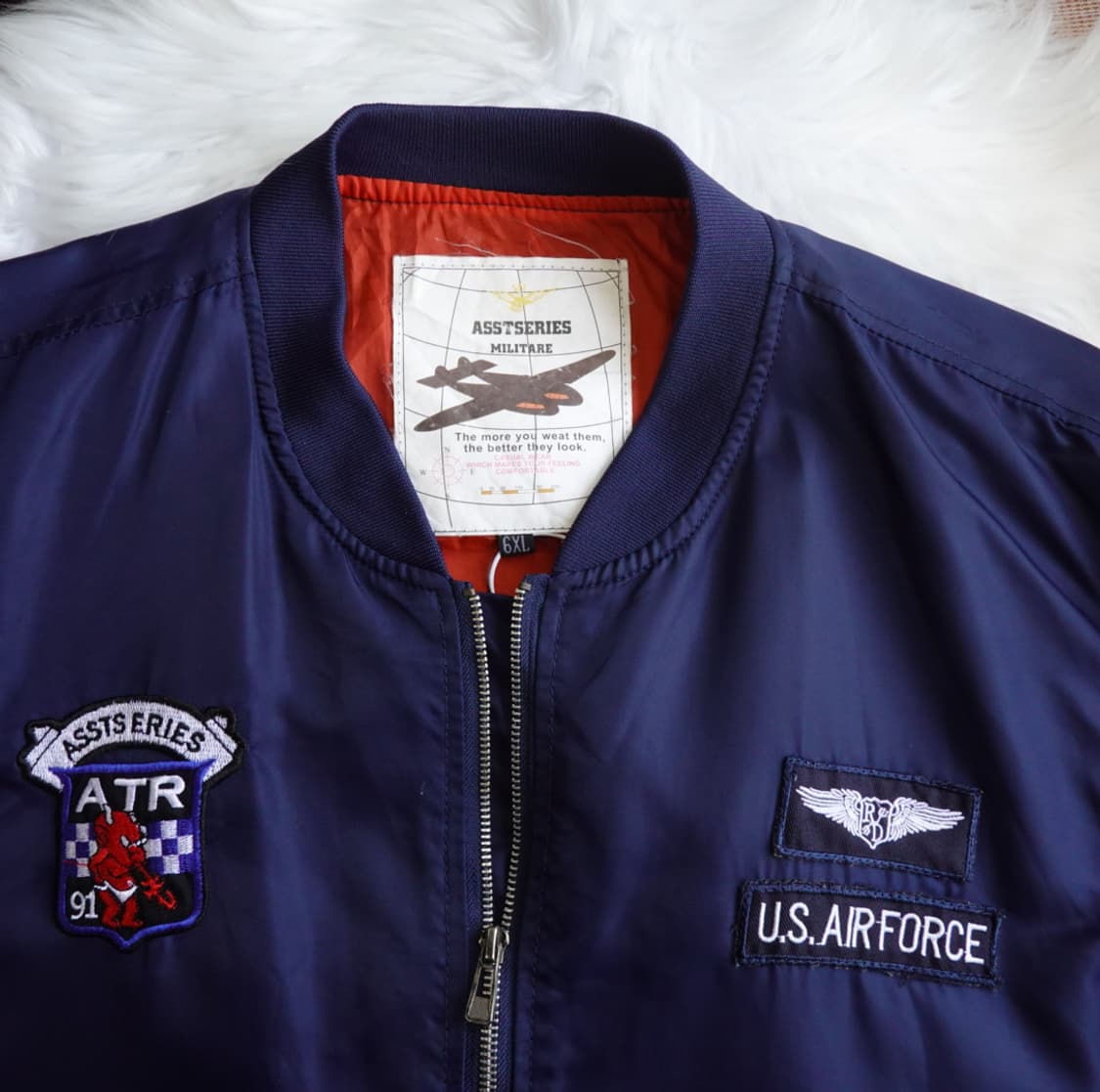 빈티지 US AIR FORCE 패치 MA-1 항공 점퍼 자켓 1905 상품이미지4