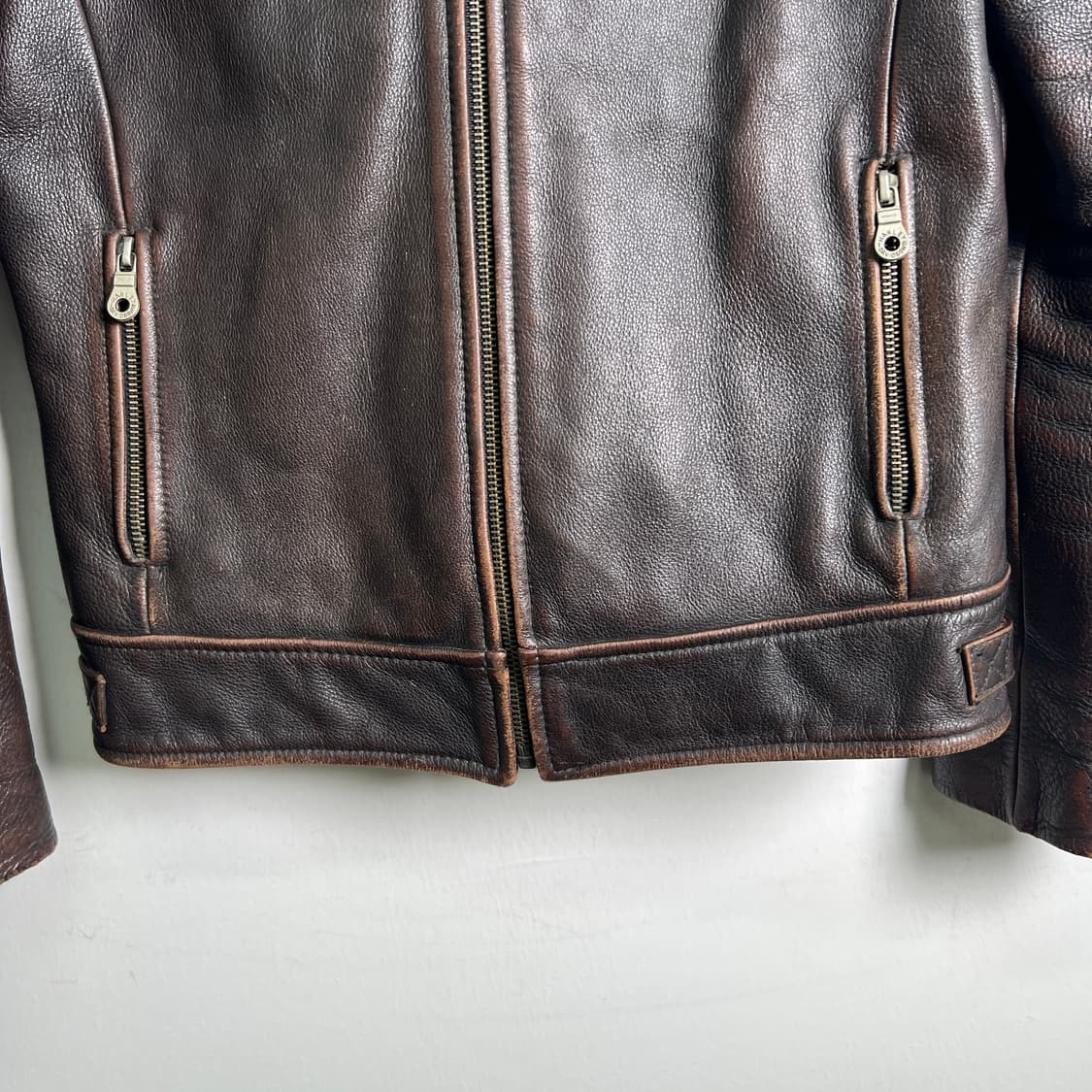 할리데이비슨 브라운 라이더 가죽 자켓 L 상품이미지5