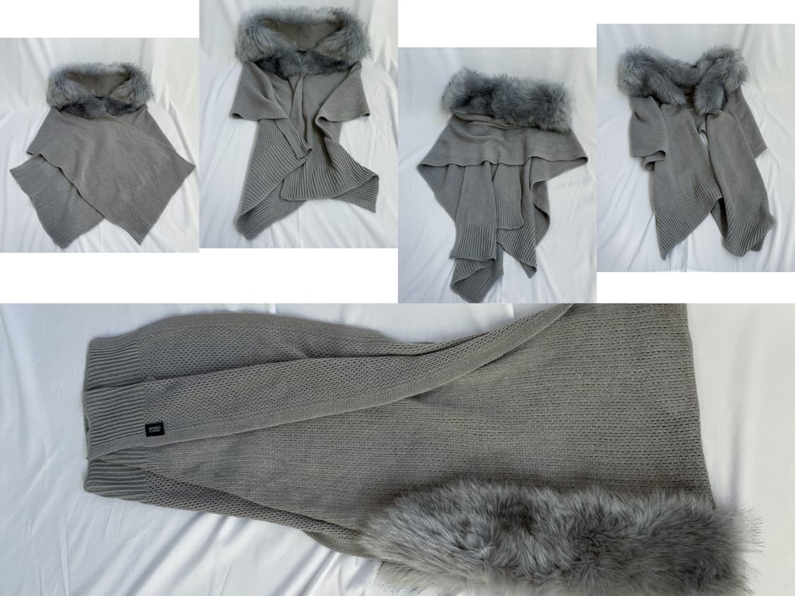 Sliver knit fur wide multi shawl 상품이미지9