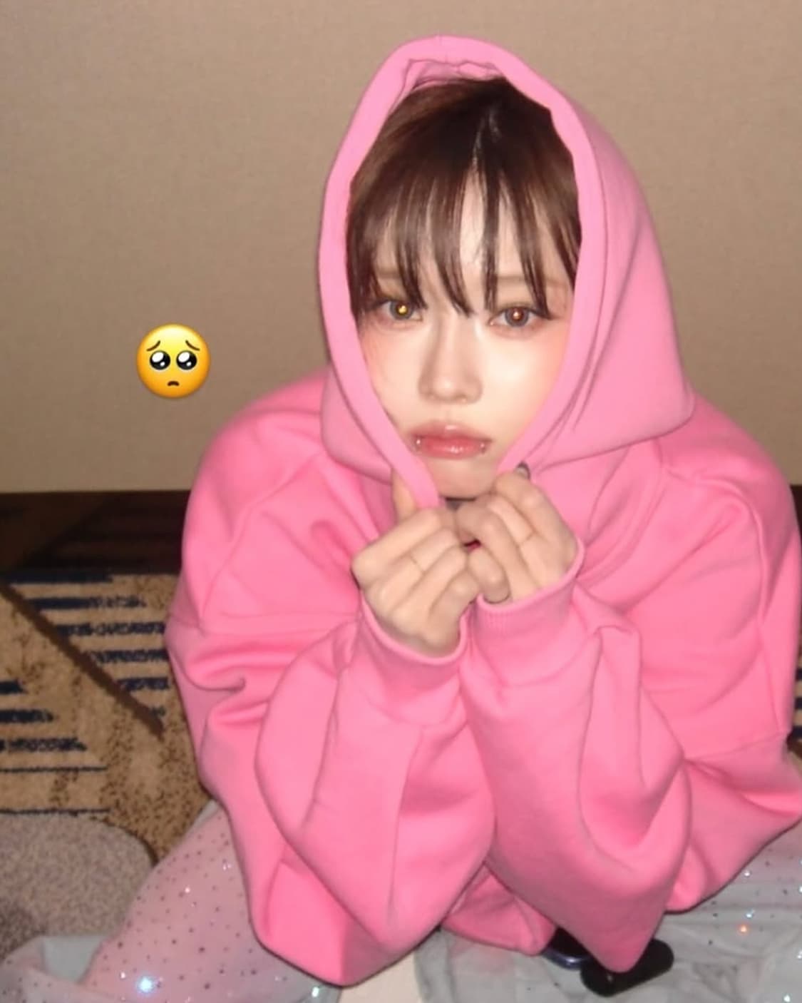 에스파 핑크후디 후드집업 본품 상품이미지1