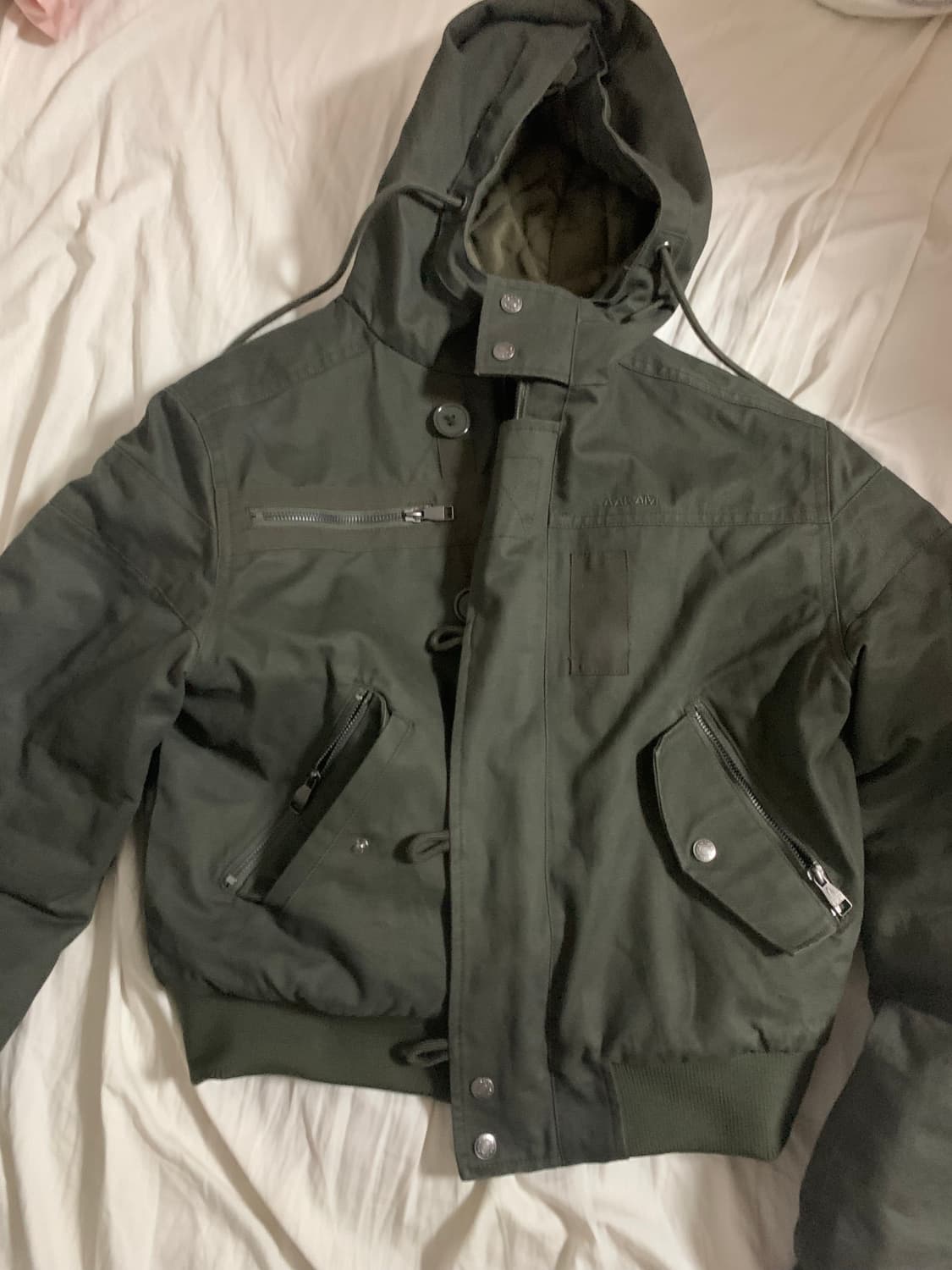 Button Placket Cotton Ma-1 Jacket(Khaki) 상품이미지3