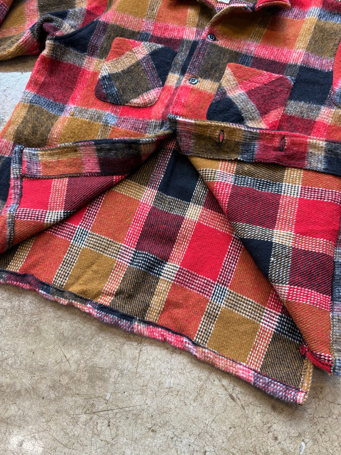 80s Melton 울 워크 셔츠 재킷 상품이미지4