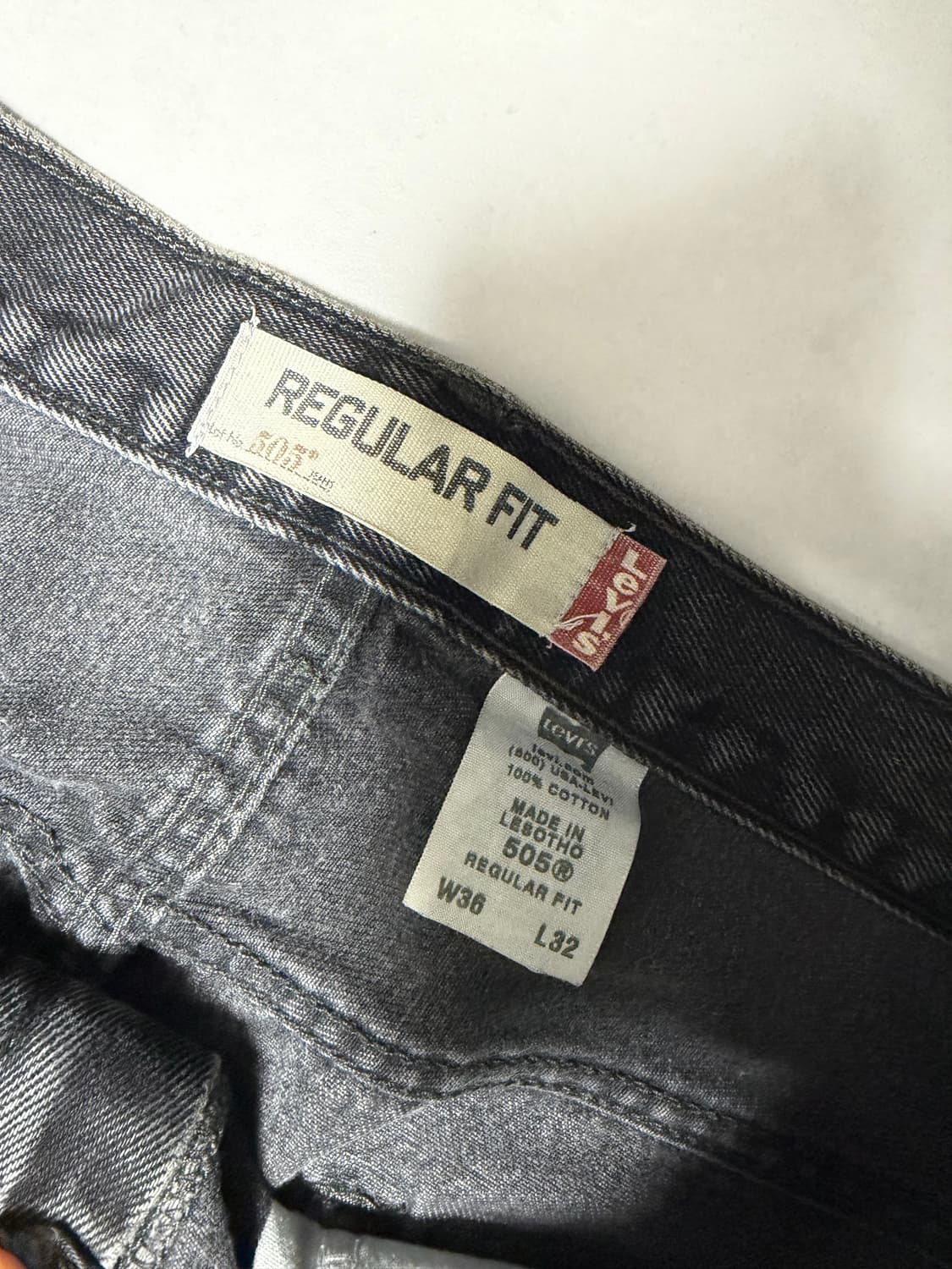 리바이스 505 블랙 데님 36 (34 사이즈감) 상품이미지3