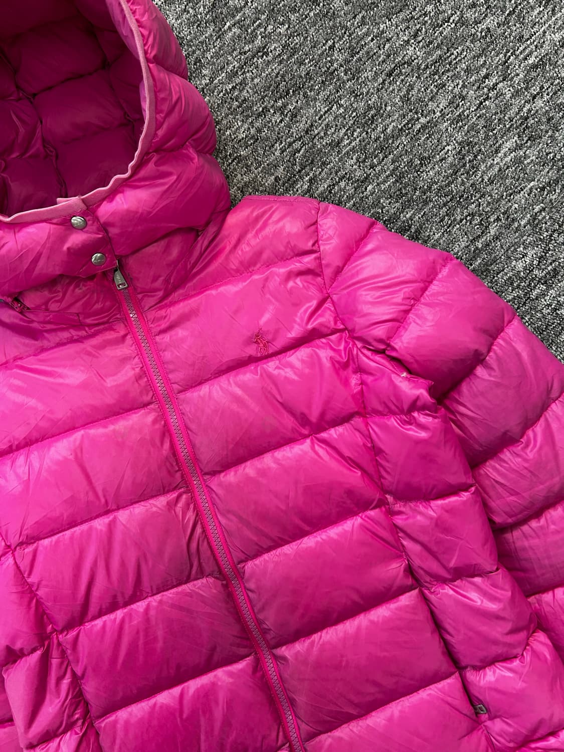폴로 랄프로렌 딥핑크 후드 경량패딩 L 상품이미지7