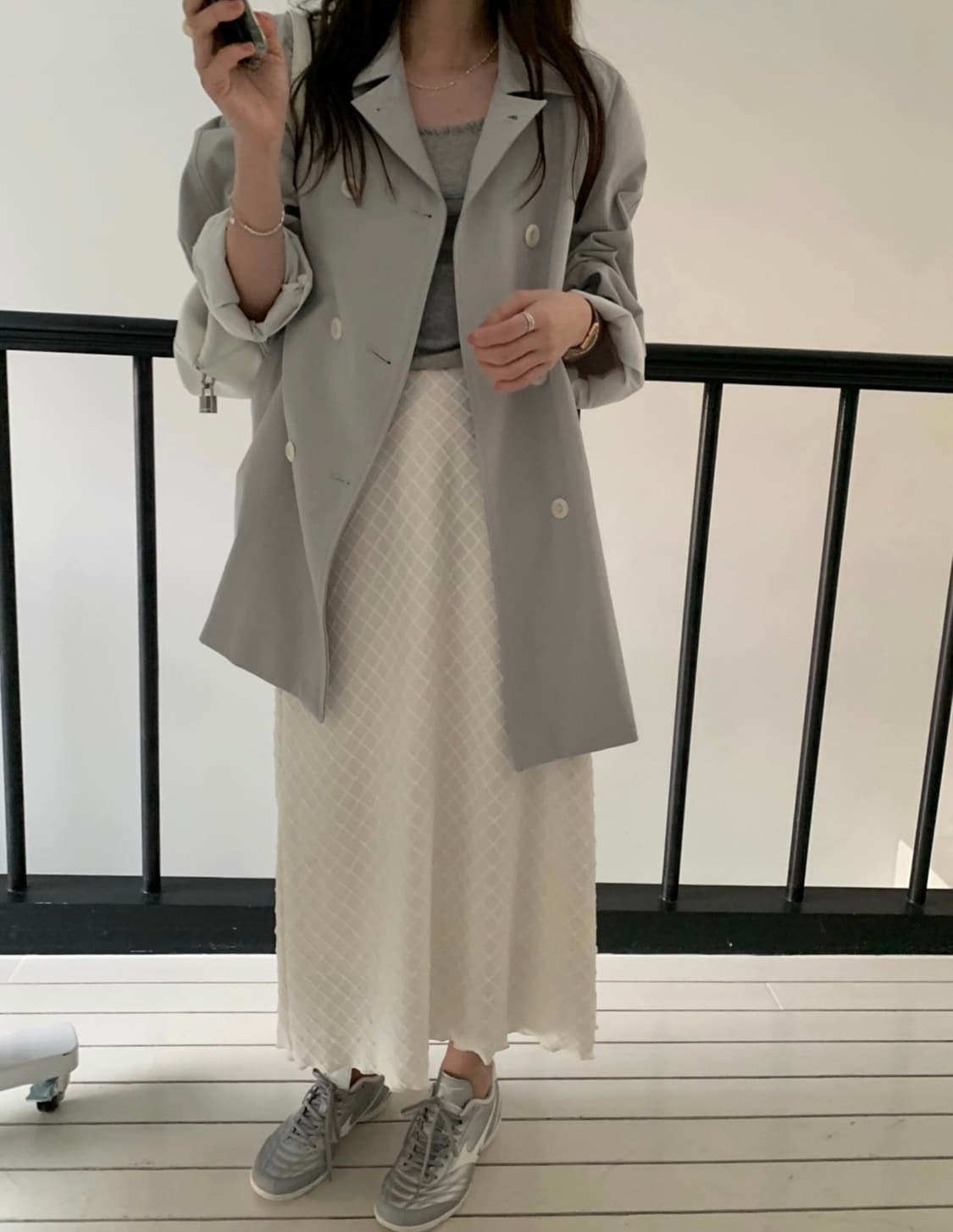 26ss 프리티영띵 다이아 밴딩 스커트 프영띵 포인트 봄치마 상품이미지6