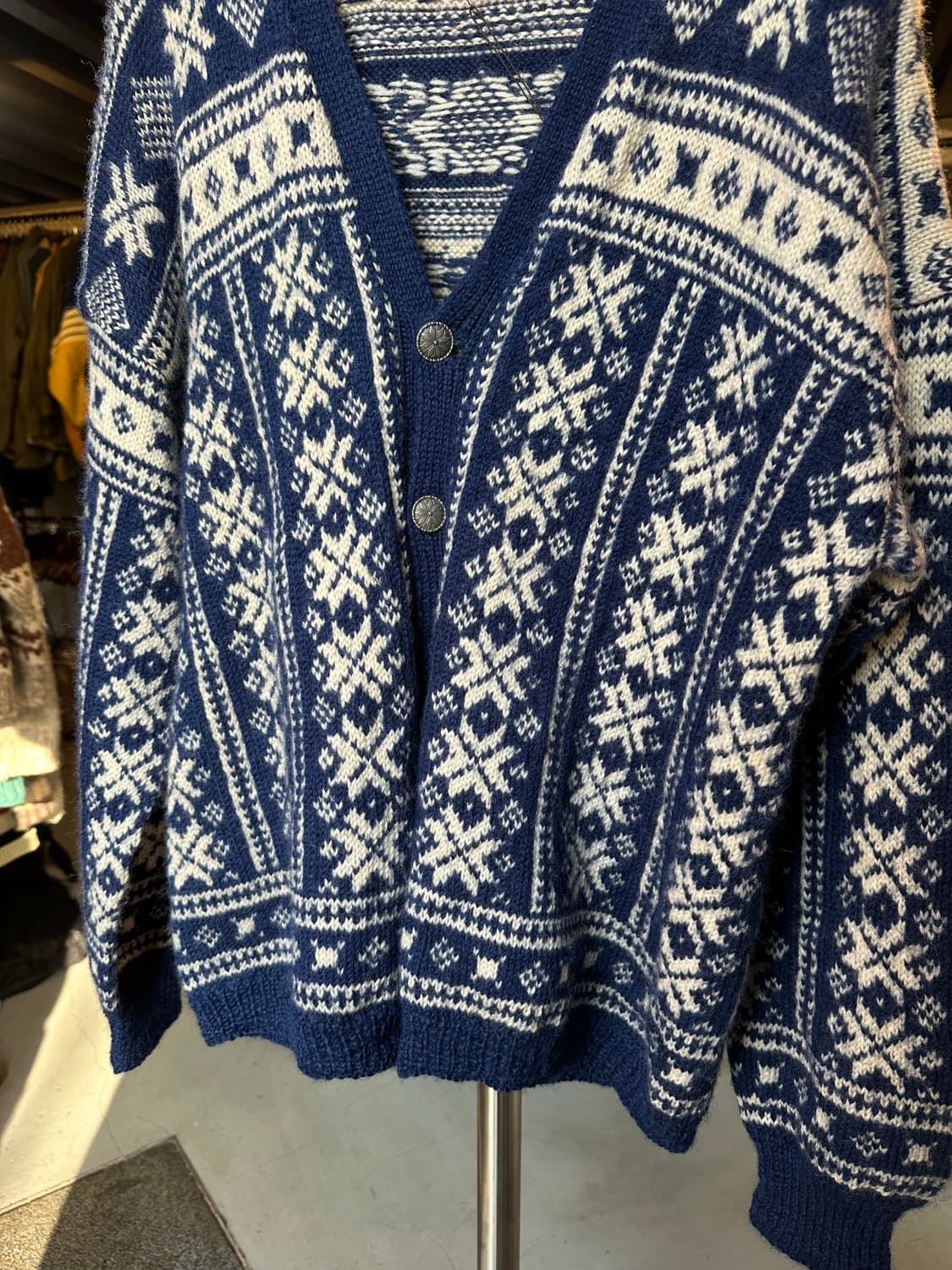 Unknown 헤비 울 노르웨이 노르딕 스웨터 가디건 상품이미지4