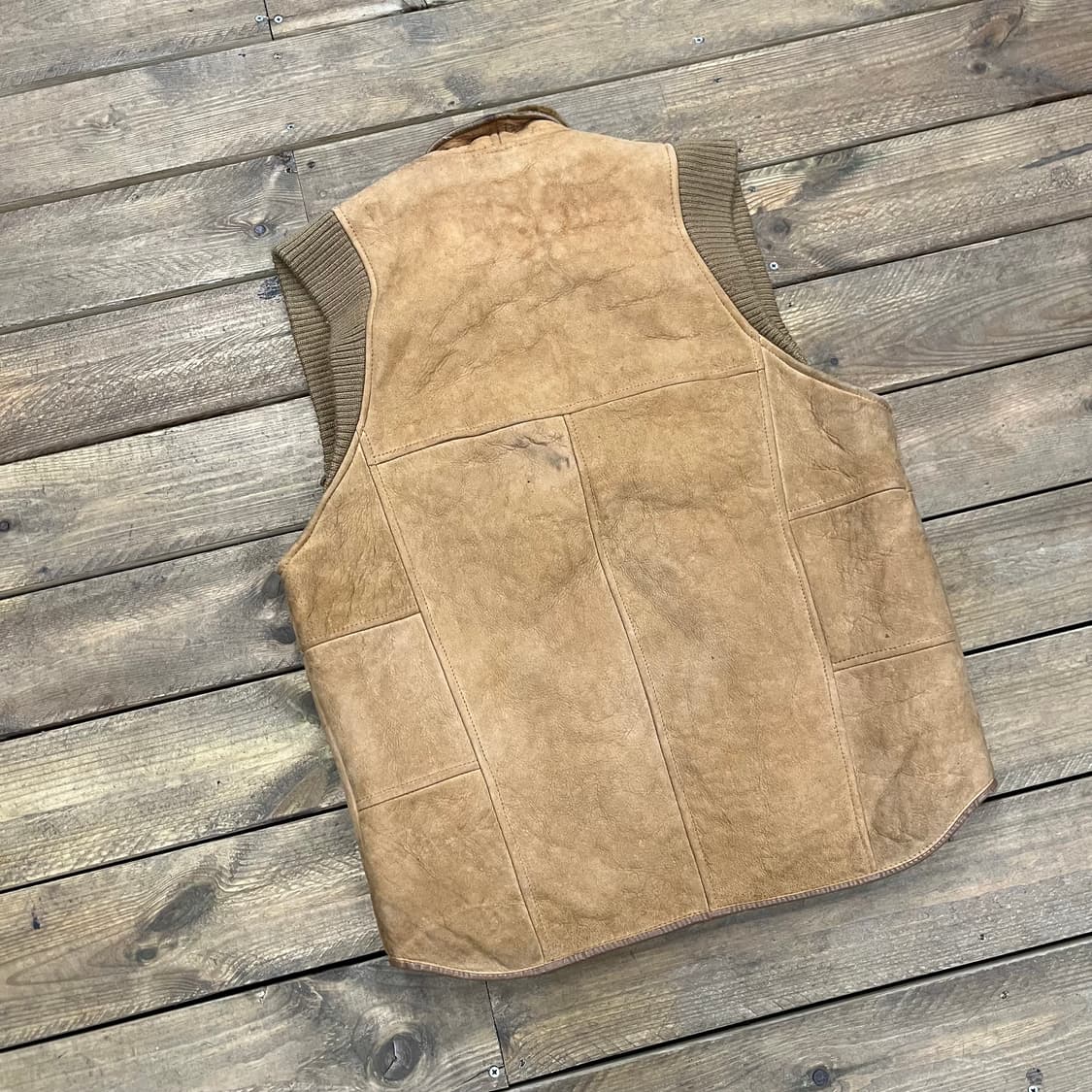 80s 뉴질랜드산 양가죽 양모 무스탕 베스트 빈티지 상품이미지2
